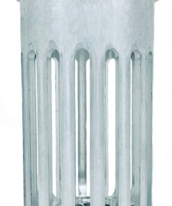 A tall glass vase with long vertical lines.