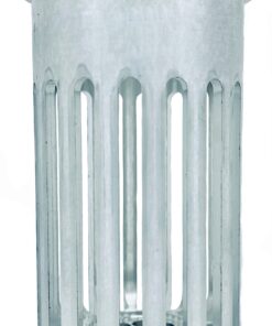 A tall glass vase with long vertical lines.