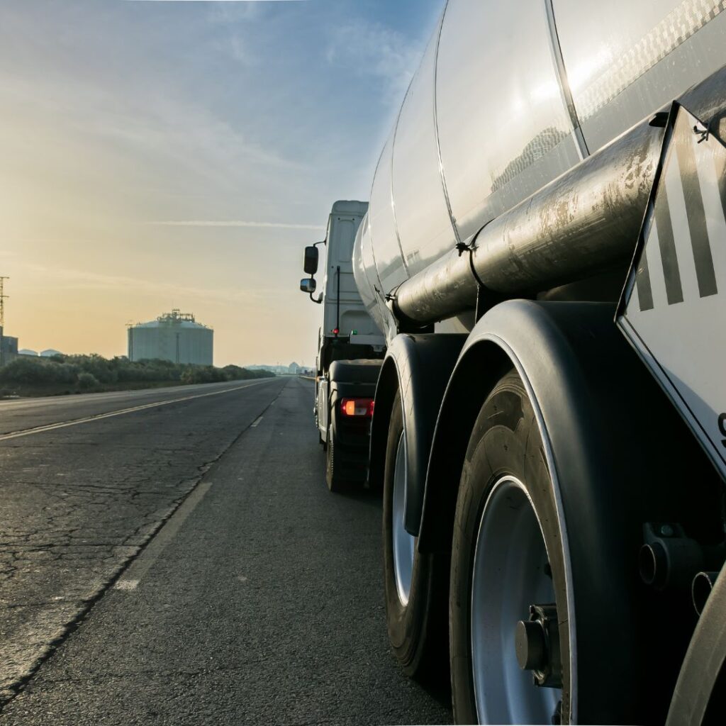 A close up of the front tire on a truck