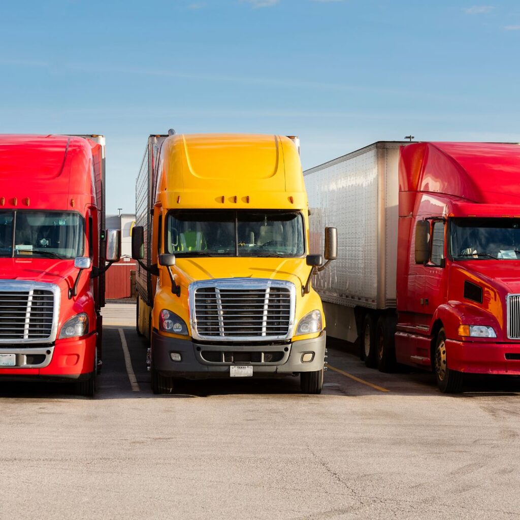 trucks parked