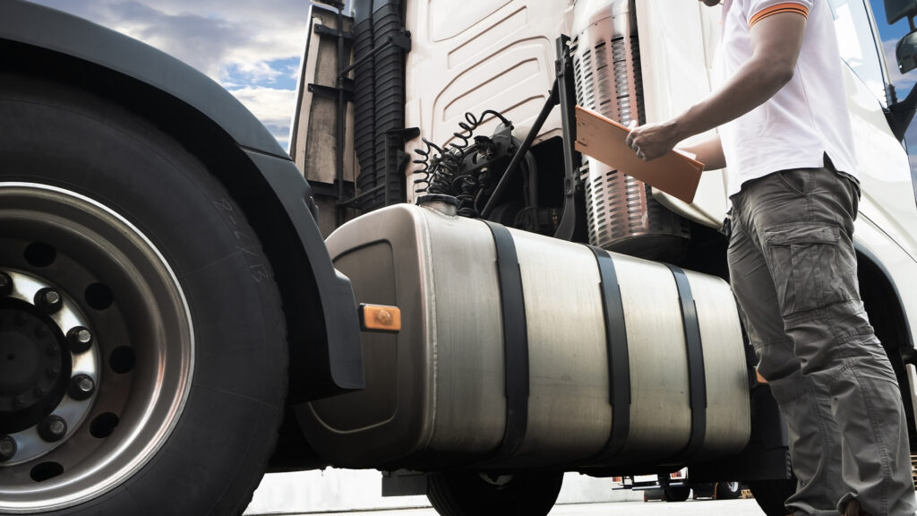 A close up of the back end of a truck